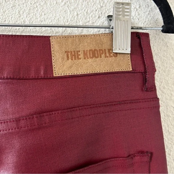 The Kooples Coated Denim High Waist Jeans Women’s 29 NWT Red Stretchy Rockstar
